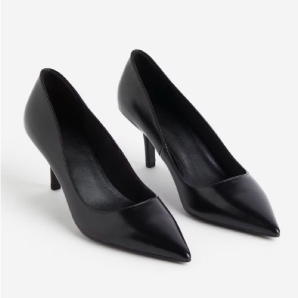 H&M Elegant Black Women's Leather Pumps Size 8